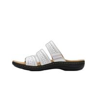 Clarks Sandalias casuales para mujer, Cuero Blanco, 7.5 Narrow