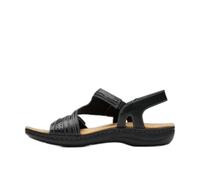 Clarks Sandalias casuales para mujer, Cuero negro, 11 Narrow