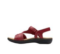 Clarks Sandalias casuales para mujer, rojo (Red Leather), 37 EU