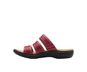 Clarks Sandalias casuales para mujer, rojo (Red Leather), 8 Wide