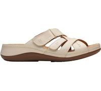 Clarks Sandalias Cecily para mujer, Cuero crema, 9.5 Narrow