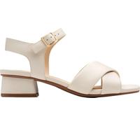 Clarks - Sandalias cruzadas Serina 35 para mujer, Cuero crema, 8.5 Wide