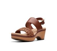Clarks Sandalias de cuña Seannah Step para mujer, marrón (Tan Leather), 39 EU