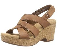 Clarks Sandalias Giselle BeachWedge para mujer, marrón (Tan Leather), 38 EU