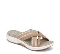 Clarks - Sandalias Mira Isle para mujer, Tela Combi Sand, 40 EU