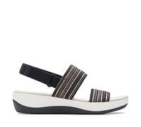 Clarks Sandalias planas Arla StrollFlat para mujer, Black Combi, 37 EU