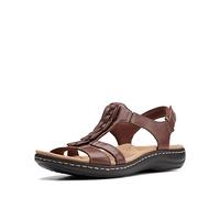 Clarks Laurieann Kay, Sandalias Planas Mujer, Piel marrón Claro, 36.5 EU Ancho