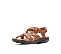 Clarks Sandalias planas Laurieann Rena para mujer, Tan Combi, 37 EU
