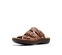 Clarks Sandalias planas Laurieann Ruby para mujer, Bronceado Cuero, 40 EU