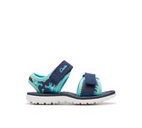 Clarks Sandalias Surfingtide T. para niño, Estampado de dinosaurio azul marino, 4.5 UK Child Wide