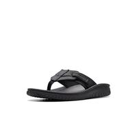 Clarks Sandalias Wesley Sun para hombre, Piel negra, 46 EU