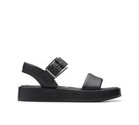 Clarks Sandals, Alda Strap, Black Leather, 8 (Women)