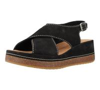Clarks Sandals, Kassanda Step, Black Nubuck, 6 (Women)