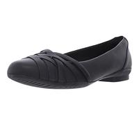 Clarks Sara Clover, Zapatos Tipo Ballet Mujer, Piel Negra, 39 EU Ancho