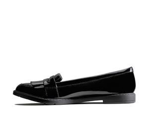 Clarks Scala Bright Y, Mocasines Niñas, Negro (Black Pat Black Pat), 37 EU