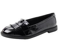Clarks Scala Bright Y, Mocasines Niñas, Negro (Black Pat Black Pat), 38 EU