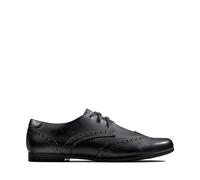 Clarks Scala Lace Y, Zapatos de cordones derby Niñas, Negro (Negro Black Leather Black Leather), 35.5 EU Ancho