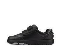 Clarks School K, Clarks Rex Stride Kids Black Leather-Negro-G (Ancho) -10, Noir, 28.5 EU