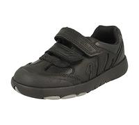 Clarks School - Rex Stride Kid, Clarks - Boys School K - Clarks Rex Stride Kids Black Leather - Negro - F (Estándar) - 1 Unisex Niños, Noir,
