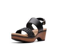 Clarks Seannah Paso, Sandalias con cuña Mujer, Black, 36 EU