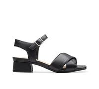 Clarks Serina 35 Cross - Sandalias de piel en color blanco roto, Black, 37 EU