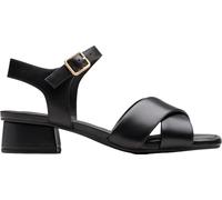 Clarks Serina 35 - Sandalias de piel con cruz en color negro, talla 5.5