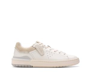 Clarks Shoes, Courtlite2 Run, White Leather, 8 (Men)