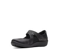 Clarks Sillian Bella, Zapatos Planos Mary Jane Mujer, Black Synthetic, 41 EU Ancho