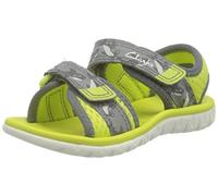 Clarks Surfing Tide T, Sandalias Punta Cerrada Niñas, Amarillo/Gris (Amrillo Gris Yellow Neon Grey), 23 EU