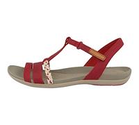 Clarks Tealite Grace, Sandalias con Tira Vertical para Mujer Rojo Red Nubuck, 36 EU