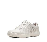 Clarks Tenis Caroline Ella para Mujer, Cuero Blanco, 42 EU