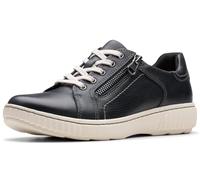 Clarks Tenis Caroline Janna para Mujer, Cuero Negro, 40.5 EU