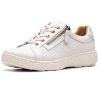 Clarks Tenis Caroline Rio para mujer, Cuero Blanco, 9 Wide