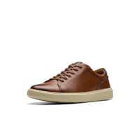 Clarks Tenis de encaje Brodin para hombre, Cuero Bronceado Oscuro, 9.5 Wide