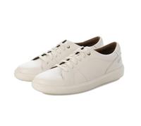 Clarks Tenis de Encaje Brodin para Hombre, Piel Blanca., 44.5 EU