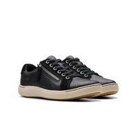 Clarks Tenis Nalle Lace para mujer, Cuero abstracto negro, 7 Wide