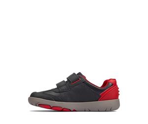 Clarks Tenis Rex Play para niño, Azul Marino Rojo Lea, 10 UK Child