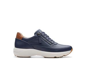 Clarks Tenis Tivoli con Cremallera para Mujer, Azul Marino (Navy Leather), 35.5 EU