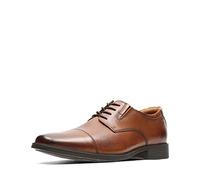 Clarks Gorra Tilden, Oxford Hombre, Dark Tan Leather, 45 EU