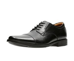 Clarks Tilden Cap, Zapatos para Hombre, Black Leather, 47 EU