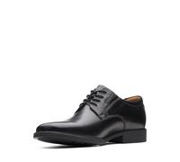 Clarks Tilden Plain Derby, Zapatos de Cordones Derby para Hombre Negro Black Leather, 42.5 EU
