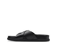 Clarks Torford Cross, Sandalias deslizantes Hombre, Black Leather, 43 EU