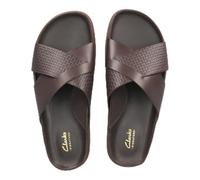 Clarks Torford Cross, Sandalias deslizantes Hombre, Brown Leather, 43 EU
