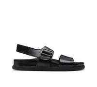 Clarks - Torford Strap, Sandalias planas de los hombres, Black Leather,