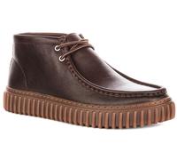 Clarks Torhill Acanalado Suela Cuero Hombre Informal Zapatos Oscuro Marrón Ru 7