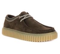 CLARKS Torhill Lo Acanalado Suela Ante Hombre Informal Zapato De Oliva GB 7-12