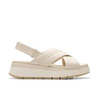Clarks Tuscan Cross, Sandalia Mujer, Cream Leather, 39 EU