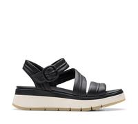 Clarks Tuscan Strap, Sandalia Mujer, Black Leather, 39.5 EU