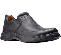 Clarks Un Brawley Step - Zapatos de Piel en Color Negro, Ajuste Ancho, Talla 7½, Black, 41.5 EU Large
