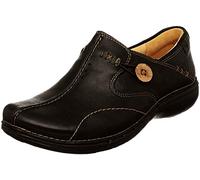 Clarks Un.Loop, Mocasín Mujer, Cuero Negro, 41 EU Ancho